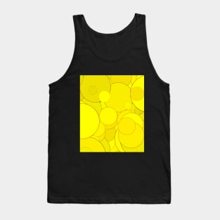 Bright Yellow Overlapping Circles Random Pattern Tank Top